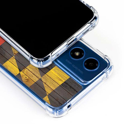 Maryland Flag Dark Wood Moto G 5G (2024) Clear Case